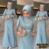 Goldie Shop Gamis Kondangan Adeeva M - 3XL 6WARNA / Pakaian Muslim Kondangan Big Size / Maxi Long Dr