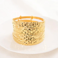 Fashion Ladies Gold Color Charm Bangle Bracelet For Women Men Girls Adjustable Size Bangle Party Gift Present