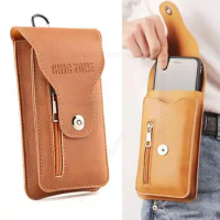 Wallet Phone Pouch Leather Case For Vivo X100 Pro Plus Belt Clip Flip Waist Bag For VIVO X90 X70 Pro Plus X90S X80 Lite X Note