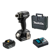 【MAKITA 牧田】日本原裝 18V 充電式 無刷 衝擊 起子機 電鑽(DTD173 RGE 黑色 主機+6.0鋰電池*2+箱)