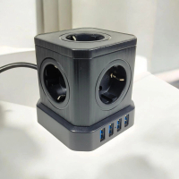 MALAKU MALL KOOSLA Stop Kontak Kabel USB Powercube 16A 250V 4000W 1.8M 5 Lubang - TP-VE4U5E