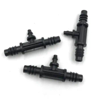 10Pcs 8/11mm to 4/7mm Three ways Water Connectors Irrigation Garden Lawn 8/11mm Water Hose Connector Drip Irrigation System