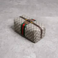 Tas GUCCI OPHIDIA GG MONOGRAM BEIGE BROWN STRIPE RED GREEN POUCH 100% ORIGINAL Size 27X12X12CM