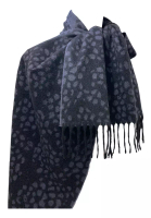 Lanvin 豹紋圍巾 (灰/白色)