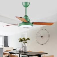 Nordic Industrial Fan 220V wood light ceiling fan 42 inch blade cooling fan remote lighting fan light restaurant ceiling fan