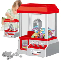 Mini Claw Machine Retro Claw Machine Arcade Game Electronic Prize Dispenser Toy With Arcade Music And 24 Game CoinsParty Game