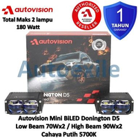 Autovision Donington D5 Mini BiLED 180 Watt Putih 5700K Lensa Biru Penta Laser Prism 180W Flat Cut O