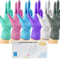 100PCS Multi-Color Nitrile Gloves For Food Processing Kitchen Paint Gloves Gardening High Elasticity Powder Free