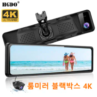 HGDO 12" Dash Cam 4k GPS Rear view mirror 3 in 1 Sony IMX415 Video Recorder Front and Rear camera Real 4K Dash Cam Car DVR 2160P