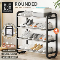 HUGO Rak Sepatu Serbaguna Portable 4 dan 5 Susun Bahan Kuat Stainless Steel Tempat Sepatu Sandal Min