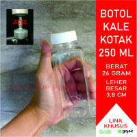 Isi 100 Pcs Botol Kale Kotak 250 ml Tebal / Botol Plastik Kale 250 ml Tebal (26gr)