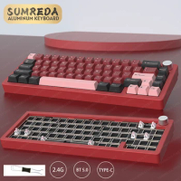 SUMREDA Sugar65 AL65 Mini Wireless Aluminum Custom Mechanical Keyboard Kit RGB Hotswap 2.4G Bluetooth Wired Gaming Keyboard
