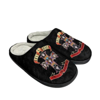 Hot Rock GUN N ROSE Cotton Custom Slippers Mens Womens Latest Sandals Bedroom Plush Indoor Keep Warm Shoes Thermal Slipper