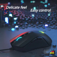 ECHOME Wired Gaming Mouse RGB Backlight E-sports Game Office Mouse Macro Programming Computer Mouse for Laptop Desktop Computer