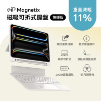 eiP Magnetix iPad鍵盤 Air6 11吋 快捷版 星砂白(適用iPad 10、Air 4/5/6、Pro11吋)