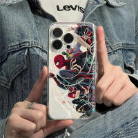 Sarung Telefon Spider-Man, Bahan Silikon Lembut, Sarung Lutsinar, Serasi dengan iPhone 15, 11, 14 Pr