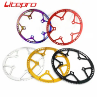 Litepro 130mm BCD 45T 47T 53T 56T 58T Single Speed Folding Bike Chainwheel With Chainring Covering Aluminum Alloy Chain Wheel