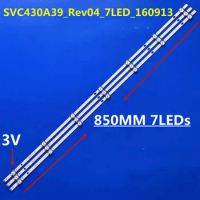 3pcs 850mm LED Backlight Strip SVC430A39_Rev04_7LED_160913 For 43LJ510T 43LH570T