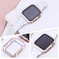 Strap + case For Apple watch 45mm 41mm 44mm 42mm 40mm 38mm Smart Watch Resin Wristband For iwatch 7 6 5 4 3 SE replacement strap