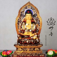 TOP GOOD OFFICE HOME Health Protection figure of Buddha# Buddhism Consecrate the Buddha 24K gilding brass statue 65 CM