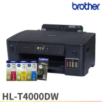 搭1黑3彩原廠墨水★Brother HL-T4000DW A3原廠無線大連供印表機