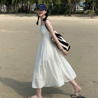 小眾設計感公主裙小子長裙法式白色2022夏季雪紡吊帶連衣裙女潮