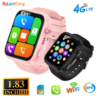 New 1.83" Kids 4G Video Call Smart Watch GPS WIFI LBS Positioning Children Music Palying Watches Waterproof Student Smartwatch