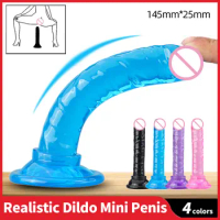 Realistic Dildo Anal Masturbator Sex Toy for Couples Crystal Jelly Dildo Suction Cup Penis Thrusting Dildo Phallus for Women Gay