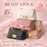 Lecavian.co Tas Wanita Lizzy Selempang Slingbag Gold Shoulder Bag - Bahan Sintetis CCI Perlapis Busa