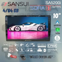 SANSUI SORA 3 Series 4/64 GB GEN3 Android 10" Inch SA-5200I Head Unit Tape Mobil GEN 3 + Camera AHD