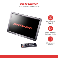 Taffware Portable HD TV Monitor 12 Inch DVB-T2 + Analog - D12 - Black