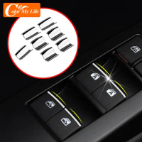 Color My Life ABS Chrome for Toyota Crown 2010-2019 Alphard 2011-2015 Estima Previa Windows Lifter Switch Button Trim Stickers