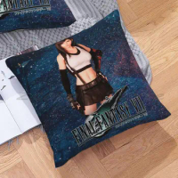 Final Fantasy 7 Remake Tifa Lockhart Print Customize Pattern Flax Plush Velvet Fabric Pillow Case Final Fantasy 7 Remake Ff7