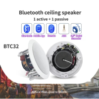 30W Bluetooth Ceiling Speaker System 6.5 Inch Smart Home Hotel Audio Music White Roof Loudspeaker for TV Party Gaming Karaoke