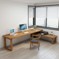 簡約實木書桌家用轉角電腦桌臺式墻角桌長形工作辦公組合桌長條桌