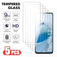 5Pcs 9H Anti-Burst Tempered Glass For Xiaomi Redmi 12 12C Screen Protector For Redmi Note 12 Pro Plus 12T Clear Protective Film