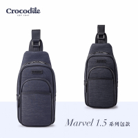 Crocodile 鱷魚皮件 直式單肩包 斜背包推薦 可放7吋平板 Marvel 1.5系列 0104-07652-黑藍兩色