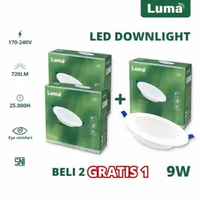 LUMA Lampu Plafon LED Downlight 9 Watt 9W 170-240V E27 Round 92mm Lampu Downlight LED 3000K/4000K/65