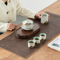 皮革防水茶席茶墊創意桌旗北歐風簡約茶桌布茶墊茶具配件茶臺墊席