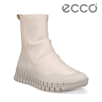 ECCO GRUUV W 樂步簡約舒適拉鍊踝靴 女鞋 砂礫灰/石灰色