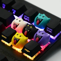 Anime Cartoon Ghost Resin Keycaps Custom Personalized Mechanical Gaming Keyboard Keycap For Cherry MX Switch Black White Key Cap