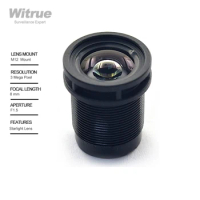 Witrue Starlight Lens 3MP 8mm Fixed Aperture F1.5 Big Angle For SONY IMX290/291/307/327 Low Light CCTV AHD IP Camera
