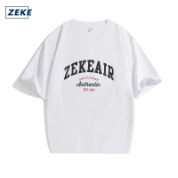 （Hot sale！！）ZEKE A9102 T-shirt 'ZEKEAIR' Printed Lelaki Lengan Pendek Baju Men‘s Short Sleeve Graphi