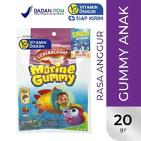 CEREBROFORT MARINE GUMMY 20GR | VITAMIN GUMMY MINYAK IKAN, OMEGA 3, FISH OIL, ANAK PINTAR, DAYA TAHA