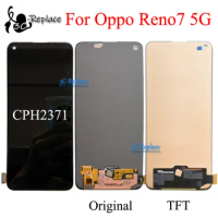 Amoled / TFT Black 6.43Inch For Oppo Reno7 5G CPH2371 LCD Display Touch Screen Digitizer Panel Assembly Replacement / With Frame