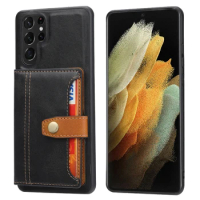 Card Wallet Leather Phone Case For Samsung Galaxy S22 S21 S20 Ultra FE Plus Note 20 Ultra Shockproof Flip Holder Back Cover