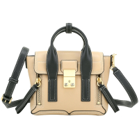 3.1 Phillip Lim Pashli 迷你款 撞色牛皮手提/斜背包(駝x黑)