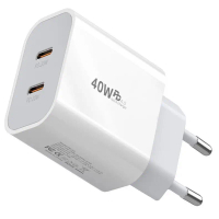 2025 Cross-Border PD40W Fast Charging Adapter for Apple 15P Quick Charge Type-C Dual Port Charger fo