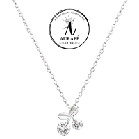 Kalung Titanium Emas Liontin Cherry Anti Karat