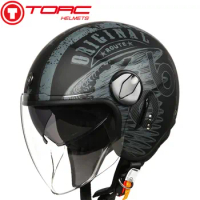 TORC T595 motorcycle helmet retro personalized jet open face helmet motorbike double visor helmet capacete moto vespa helmet DOT